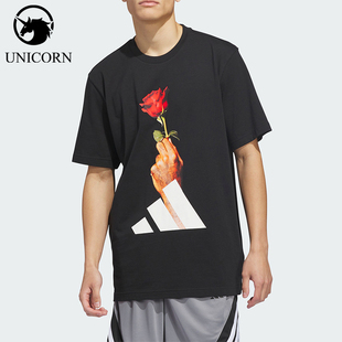 Adidas/阿迪达斯正品D-Rose男士篮球印花经典针织运动短袖KS2044