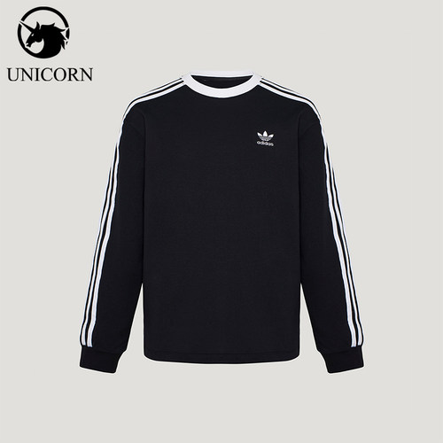 Adidas/阿迪达斯正品三叶草儿童印花套头运动长袖T恤KW9607