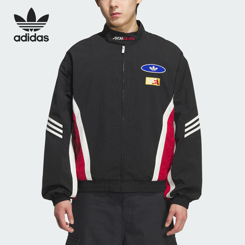 Adidas/阿迪达斯官方正品三叶草男士宽松梭织运动立领外套KH1201