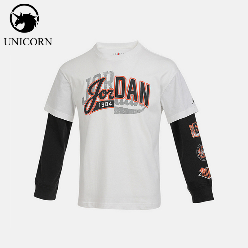 Nike/耐克正品JORDAN大童耐穿圆领套头休闲长袖上衣IQ5335-133