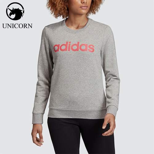 Adidas/阿迪达斯正品ESSENTIALS字母圆领套头经典长袖卫衣FH6608