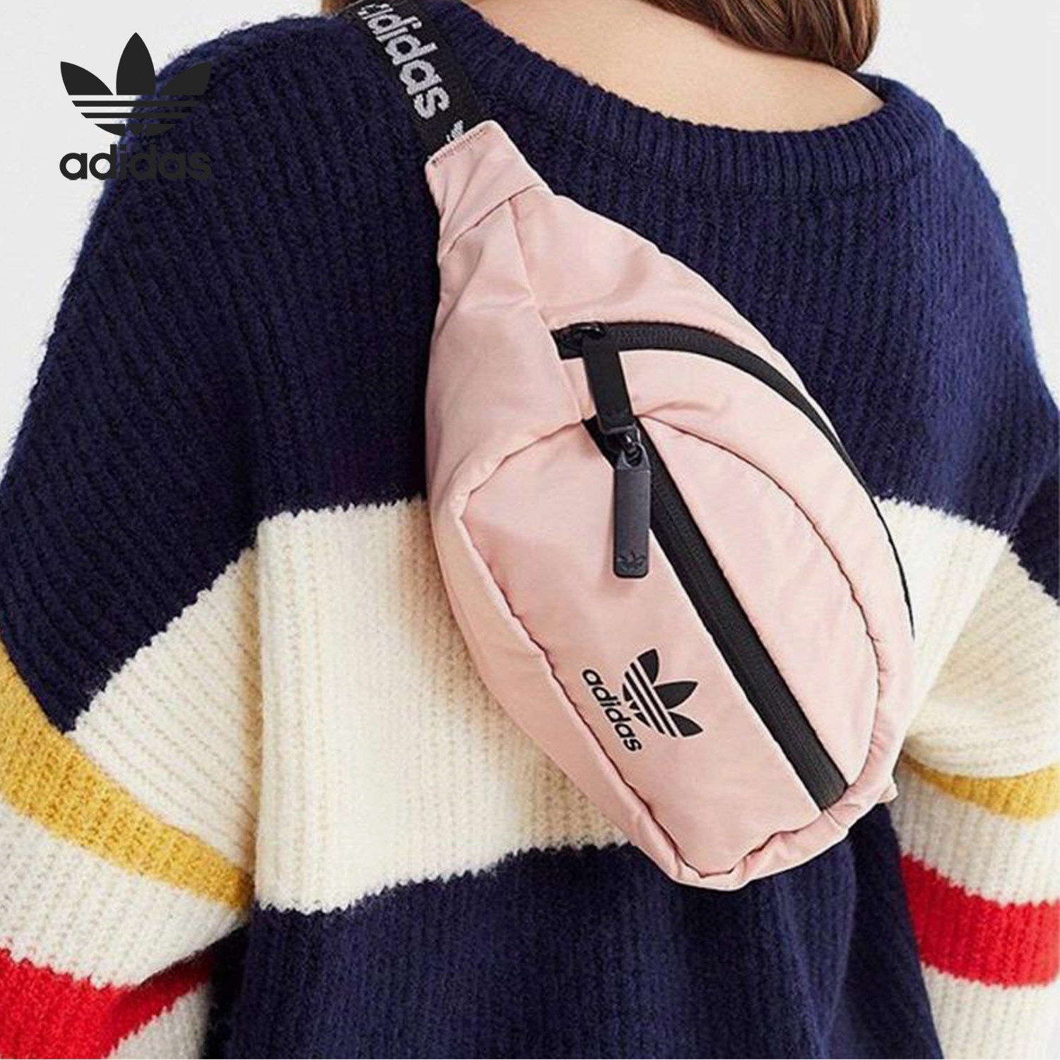 Adidas阿迪达斯正品三叶草男女拉链前袋有夹层腰带休闲腰包CK6588
