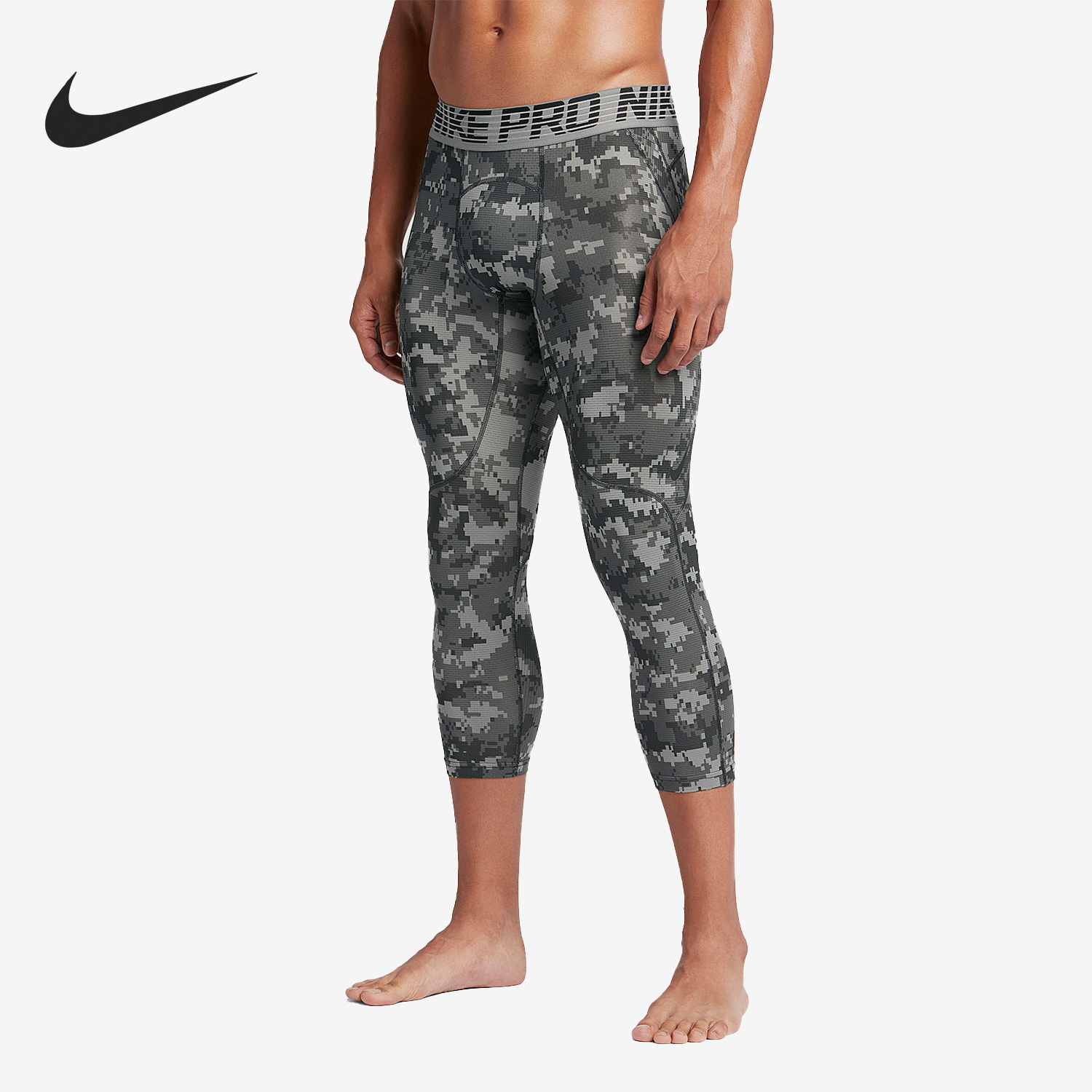 Nike/耐克正品Pro男子时尚紧身弹力运动训练七分裤828166-037