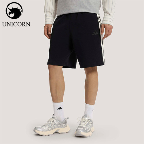 Adidas/阿迪达斯正品2026男士宽松运动经典休闲条纹短裤KR2527