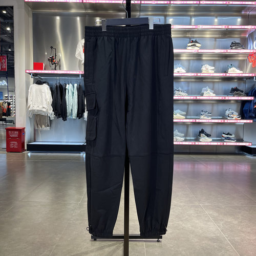 李宁正品冬季新款男子运动休闲时尚潮流加绒保暖工装长裤AYKSA35