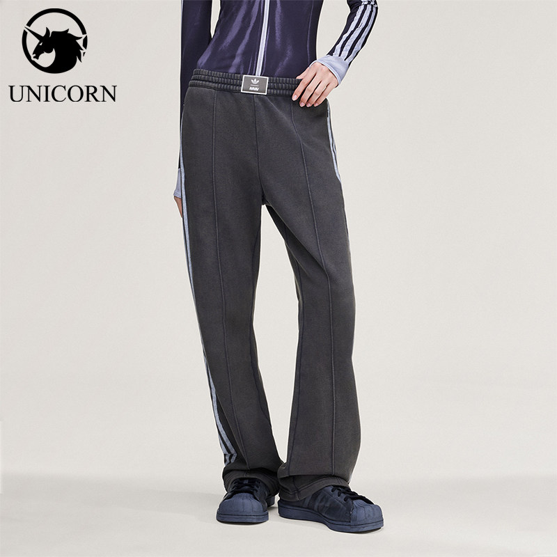 Adidas/阿迪达斯正品三叶草新款女深灰色经典街头运动裤KA9843