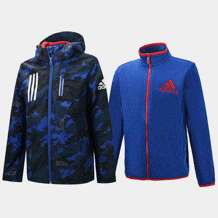 Adidas/阿迪达斯正品当季男小童二合一 2件棉服EH4148 EH4150