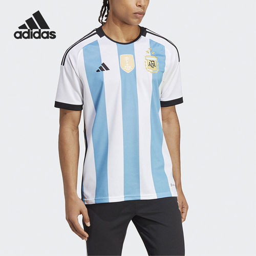 Adidas阿迪达斯正品男女同款条纹复古足球运动休闲短袖T恤LB3597