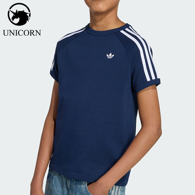 Adidas/阿迪达斯正品3 STRIPE TEE大童休闲经典运动短袖T恤HZ6670