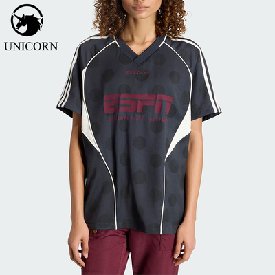Adidas/阿迪达斯正品三叶草女士透气街头风波点运动短袖T恤KV1189