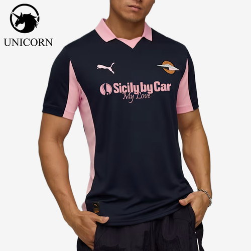 Puma/彪马正品男海蓝粉色吸汗柔软速干经典短袖足球衣782853-02