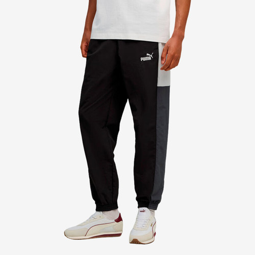 Puma/彪马正品2025秋季款男士梭织拼接运动束脚长裤691061-01