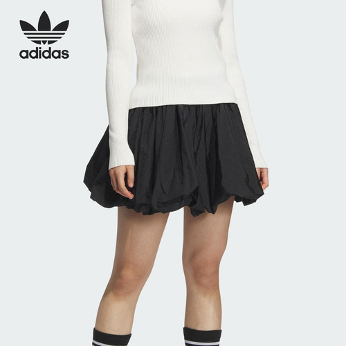 Adidas/阿迪达斯正品2025女士透气经典时尚花苞短裙KD8122