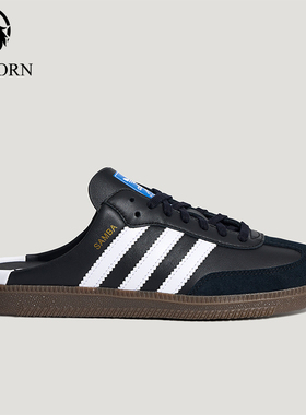 Adidas/阿迪达斯正品三叶草SAMBAOGMULE新款经典黑白色拖鞋LB3815