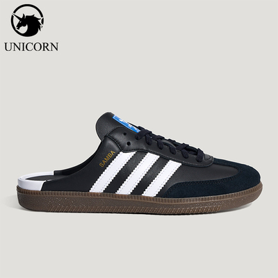 Adidas/阿迪达斯正品三叶草SAMBAOGMULE新款经典黑白色拖鞋LB3815