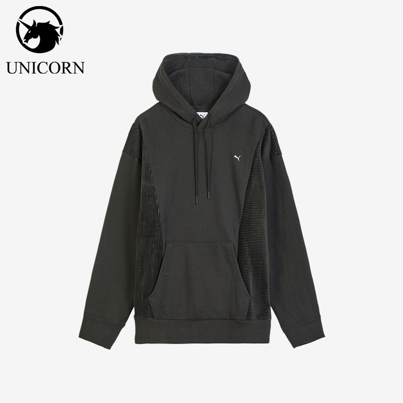 Puma/彪马正品PLUSHVILLE加绒保暖连帽宽松经典长袖卫衣633489-01