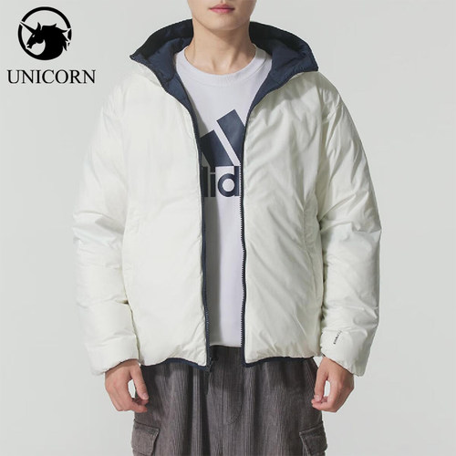 Adidas/阿迪达斯官方正品2025男士双面穿保暖休闲羽绒服KC2491