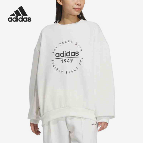 Adidas/阿迪达斯正品字母图案加绒防寒长袖经典卫衣女卫衣JX9409