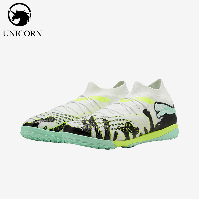 Puma/彪马正品Future9圆头织物男白绿色经典低帮足球鞋108953-01