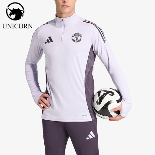 Adidas/阿迪达斯官方正品曼联男士半拉链训练修身套头衫KA8940