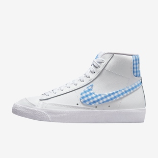 Nike耐克正品Blazer Blue Gingham女款中帮中筒板鞋FD9163-100