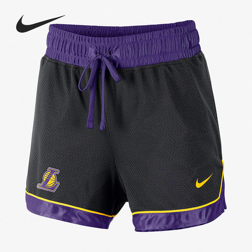 Nike/耐克正品NBA新款女黑紫色球类运动篮球短裤AV0211-010