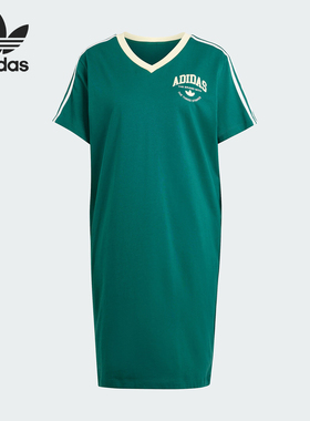 Adidas/阿迪达斯正品VRCT DRESS女士运动短袖V领连衣裙IR6042