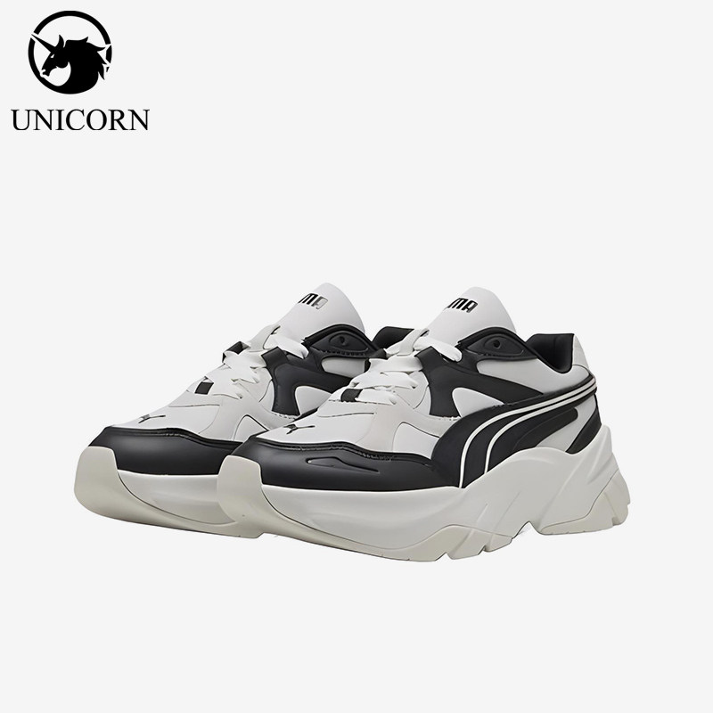 Puma/彪马正品新款女黑白色低帮厚底革面经典耐磨休闲鞋401314-01