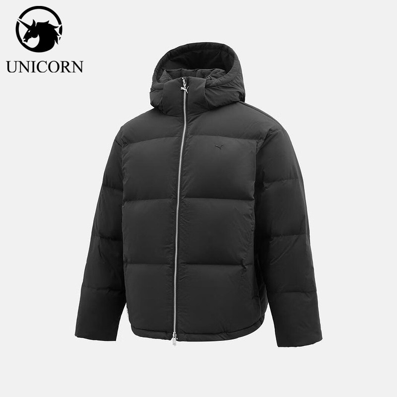 Puma/彪马正品S新款男女黑色保暖休闲连帽羽绒服633507-01