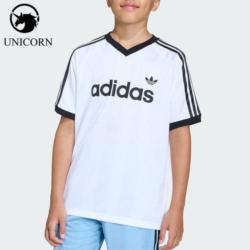 Adidas/阿迪达斯正品三叶草大童经典亲肤运动针织短袖T恤KE2841