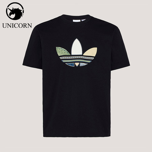 Adidas/阿迪达斯官方正品三叶草男士松弛感宽松日常印花T恤KW5671