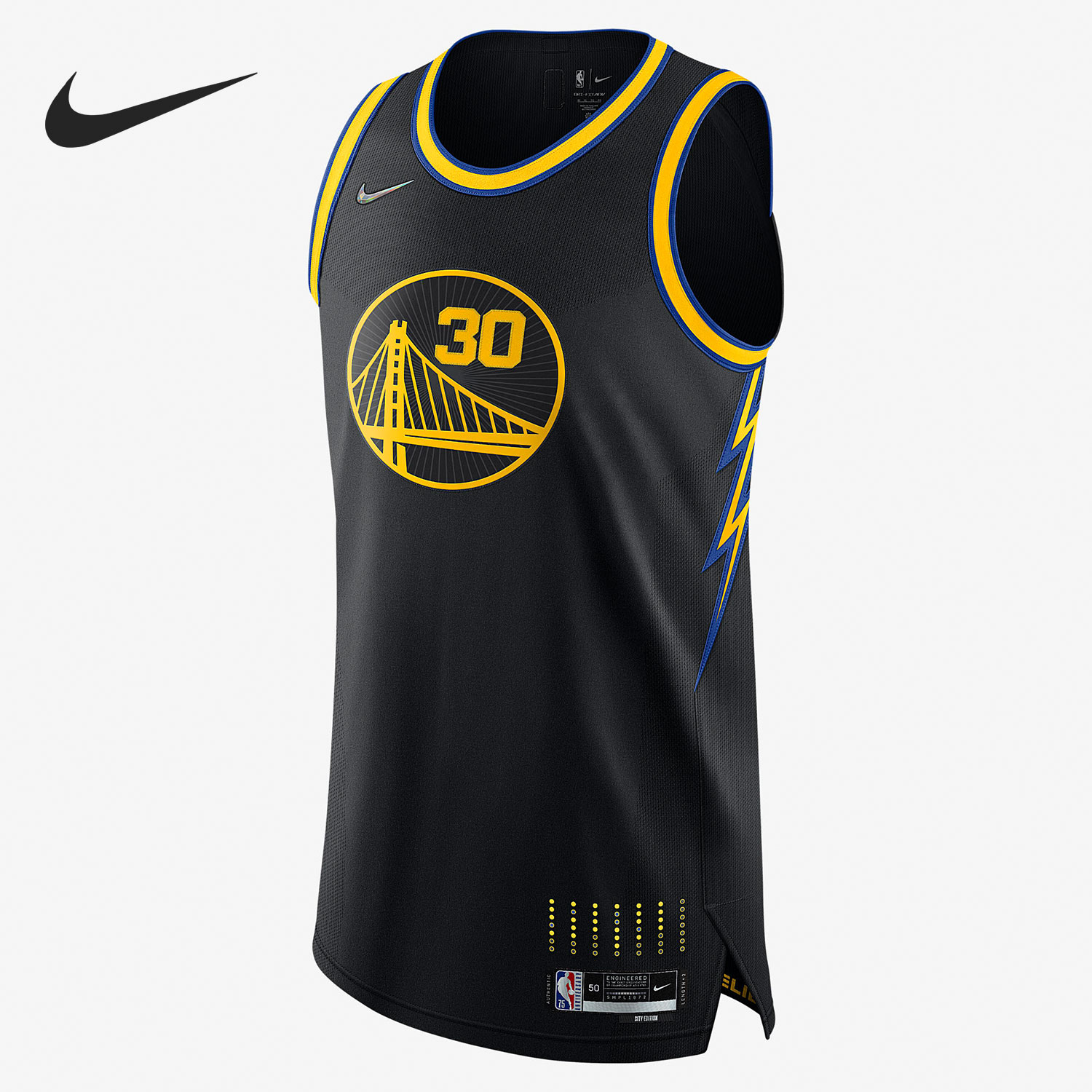 Nike耐克官方正品NBA金州勇士队库里30号球衣篮球DB3631-010图片