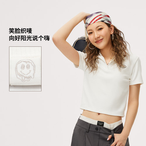 李宁正品2024新款运动潮流系列女子慵懒修身短袖POLO衫APLU088