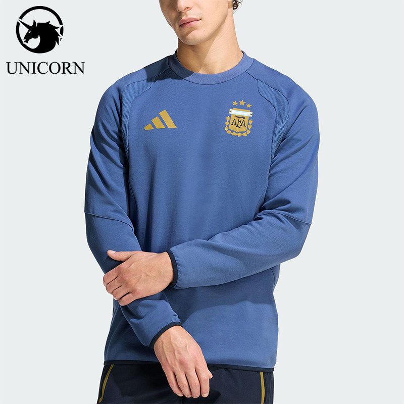 Adidas/阿迪达斯正品2025冬季款男士日常圆领套头足球卫衣JZ6315