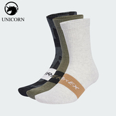 拼接针织运动袜三双装 2025年男女经典 JX1094 阿迪达斯正品 Adidas