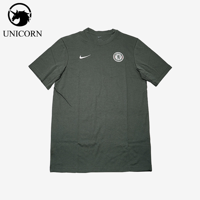 Nike/耐克正品切尔西新款男绿色足球速干经典短袖T恤IB0120-371