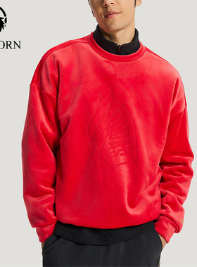 Adidas/阿迪达斯正品2025冬季款男士日常圆领套头宽松卫衣KE4069