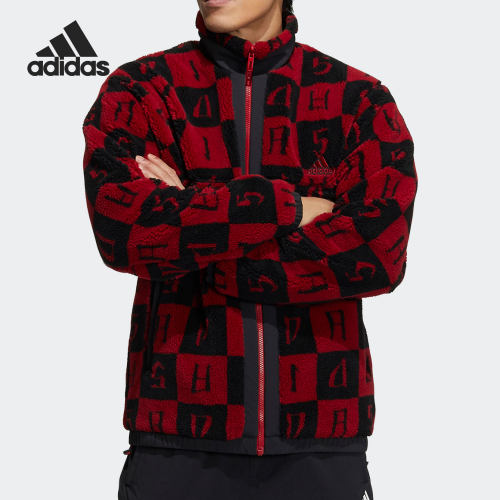 Adidas/阿迪达斯正品双面可穿男子摇粒绒保暖针织外套 H39241