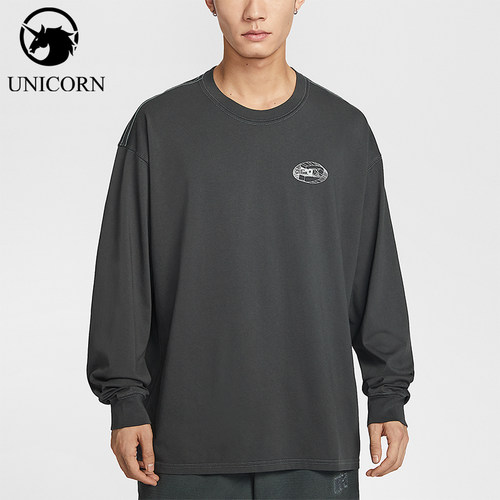 Nike/耐克正品男士印花套头简约时尚圆领长袖T恤IQ3770-070