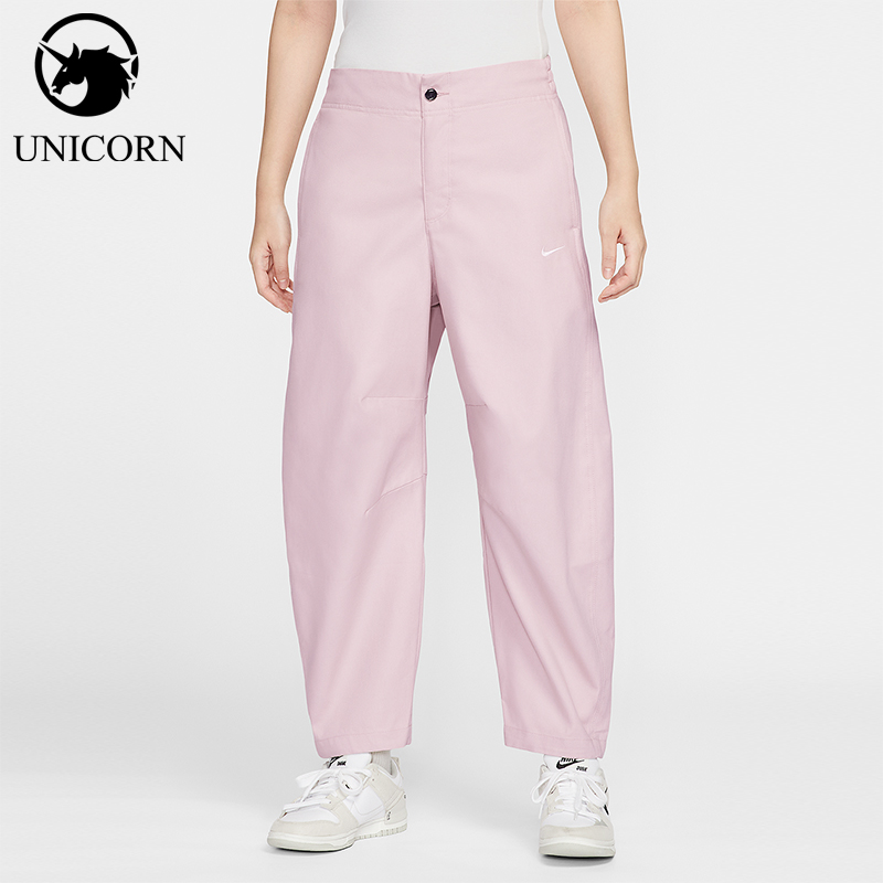 Nike/耐克正品2025女士刺绣时尚宽松梭织休闲九分裤HV2087-667