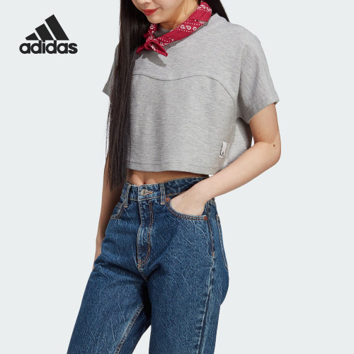 Adidas/阿迪达斯官方正品W LNG LW FT TEE 女士短款休闲T恤HZ1606
