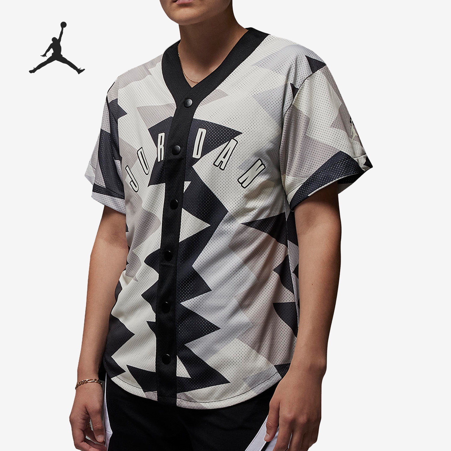 Nike/耐克正品 JORDAN 男子几何图案印花休闲T恤FB7339-133