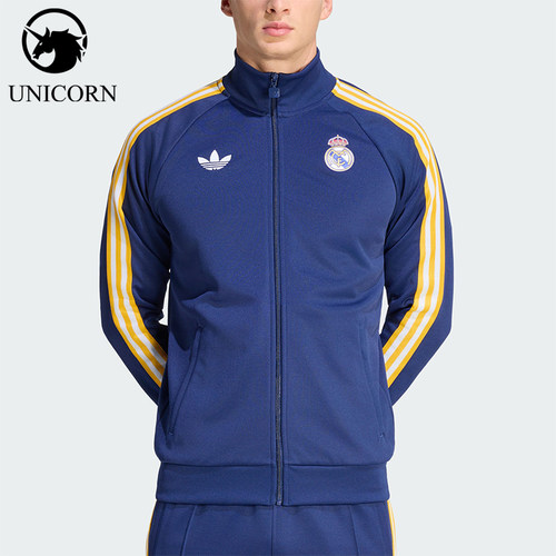 Adidas/阿迪达斯正品春秋男士训练足球立领复古夹克外套KE3846