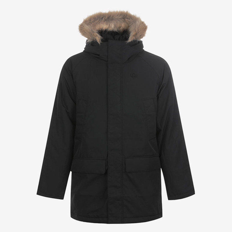 Adidas/阿迪达斯正品三叶草PAD FUR PARKA男子休闲保暖棉服GE1312