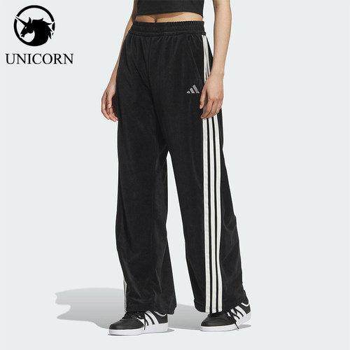 Adidas/阿迪达斯官方正品2025 STORY女士丝绒宽松香蕉裤KC0179