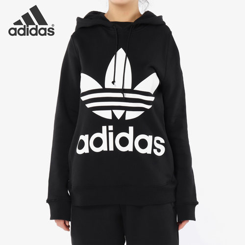 Adidas/阿迪达斯正品当季新款三叶草女子休闲连帽加绒卫衣 CE2408