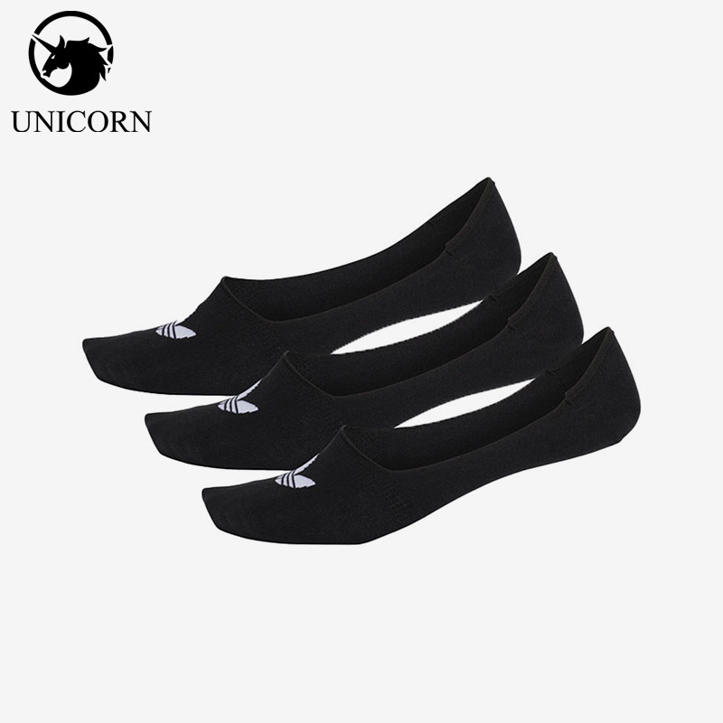 Adidas/阿迪达斯正品新款男女透气针织舒适经典船袜三双装DW4132