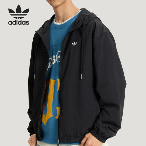 Adidas/阿迪达斯官方正品三叶草男士梭织运动连帽夹克外套KT3035