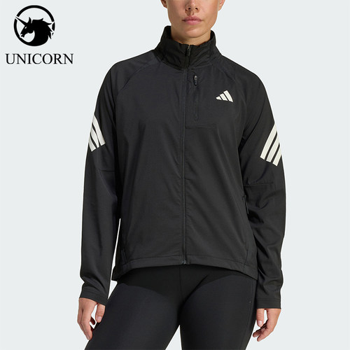 Adidas/阿迪达斯官方正品春秋女士立领透湿排汗跑步夹克JZ5145