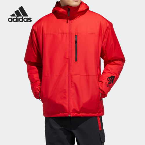 Adidas/阿迪达斯正品中国春节男子户外连帽运动棉服 GN7525